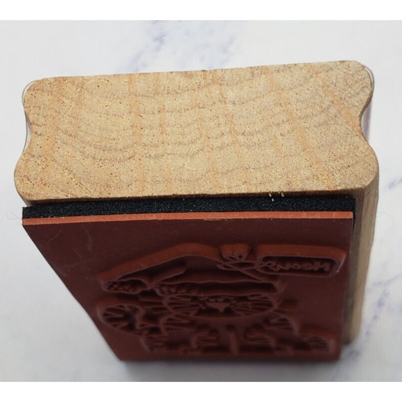 Westwater Enterprises Christmas Gift Kitty Cat Wood Mounted Rubber Stamp - Picture 4 of 7